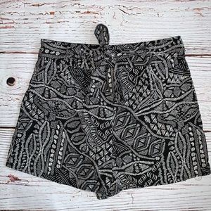 Monteau Tribal Print Shorts Black and White Size M
